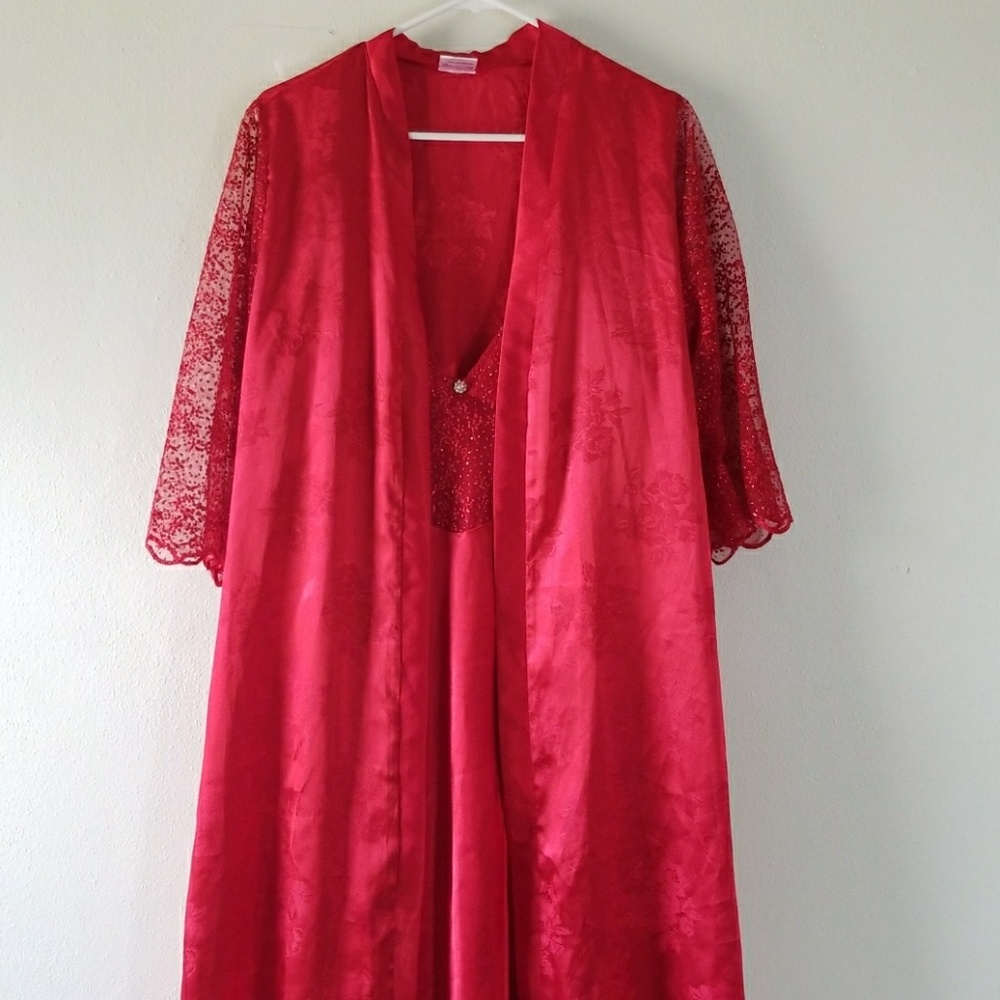2pc night sleepwear hot red